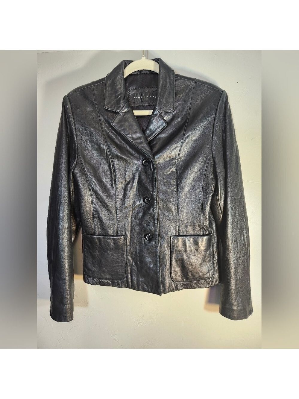 Gallery Black Leather Jacket Sz S